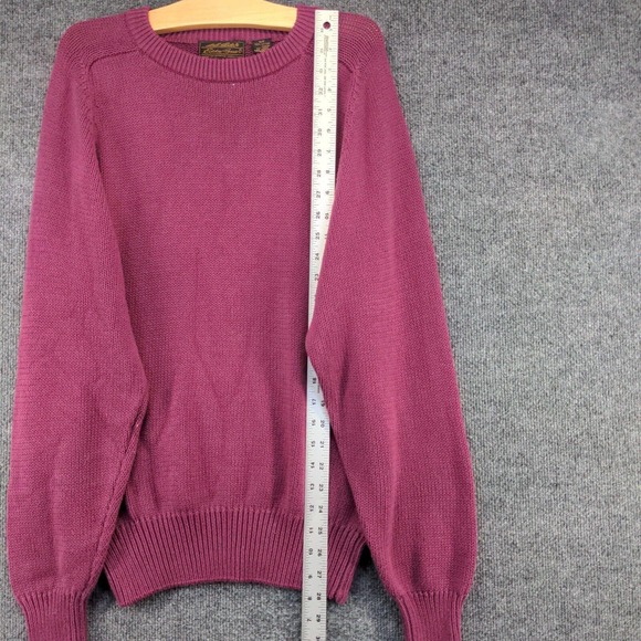 Eddie Bauer Men's Sweater Purple Small Long Sleeve Crew Neck Cotton Vintage - Picture 9 of 11